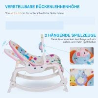 HOMCOM® Baby Schaukelsitz Schaukelstuhl vibrierende Babywippe mit Musik Tiermuster(m-6)