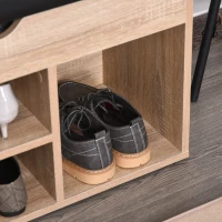 HOMCOM® Schuhbank Sitzbank Sitztruhe Eingangsbereich Diele PU Natur(m-8)