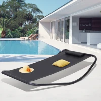 Outsunny® Schaukelliege mit Kissen Schaukelstuhl Gartenliege Relaxliege Netzstoff Schwarz(m-1)