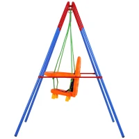 HOMCOM® Kinderschaukel mit Sicherheitsgurt Kleinkindschaukel Schaukelsitz ab 1 Jahr PP PE(m-6)