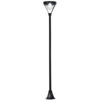 Outsunny® Solar Gartenlaterne mit LED Laterne Wegleuchte 91/200 Lumen H170cm Schwarz(m-1)