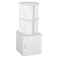 HOMCOM® Bücherregal 2-in-1 Standregal Drehregal 360 ° drehbar Abnehmbar Weiß(m-1)