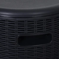 Outsunny® Beistelltisch Eiskübel Einsbehälter mit Deckel 45L Getränkekühler PP Schwarz(m-11)