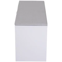 HOMCOM® Schuhbank mit Sitzkissen Schuhschrank Schuhregal Lowboard Garderobe Flur Diele Holz Weiß 89,6 x 35,6 x 47 cm(m-6)
