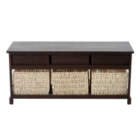 HOMCOM Kommode Sideboard mit Körben Aufbewahrung Tisch Holz Schubladen(m-3)