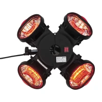 Outsunny Elektrischer Heizstrahler für Sonnenschirme | Infrarotstrahler | Aluminium, Stahl | Schwarz(m-2)