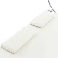 Outsunny® Doppelliege 2er-Sonnenliege Creme mit Kissen(m-5)