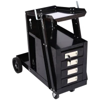 DURHAND® Schweißwagen Wagen für Schweißgeräte 4 Schubladenfächer Schwarz(m-3)