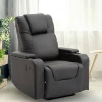 HOMCOM® Relaxsessel | Fernsehsessel | Kunststoff, Schaumstoff, Stahlfüße | 85 × 98 × 103 cm | Schwarz(m-1)