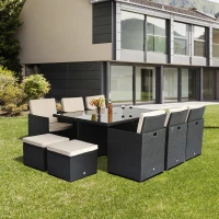 Outsunny® Polyrattan Gartenmöbel 27 tlg. Gartenset Sitzgruppe Garnitur(m-1)