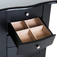 HOMCOM® Schmuckschrank mit Spiegel Schmuckkasten Holz Schwarz(m-10)