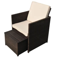 Outsunny® Polyrattan Gartenmöbel 21 tlg. Alu inkl. Kissen(m-7)