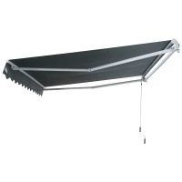 Outsunny® Markise Gelenkarmmarkise Sonnenschutz Grau 3,95x2,5m(m-6)