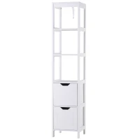 kleankin® Badezimmerregal Badeschrank Küchenschrank mit 1 Schränke 3 offene Regale MDF(m-1)