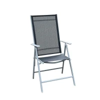 Outsunny Alu Gartenstuhl Campingstuhl Hochlehner Liegestuhl klappbar 7-fach verstellbar(m-1)