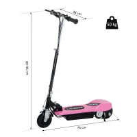 HOMCOM® E-Scooter Kinderroller Cityroller 120W klappbar Rosa(m-3)