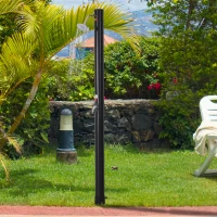 Outsunny® Solar Gartendusche Campingdusche Außendusche Pooldusche 20L bis 60℃ PVC Schwarz Ø11 x 218 cm(m-3)