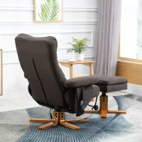 HOMCOM Massagesessel mit Fußhocker Relaxsessel Heizfunktion TV-Sessel Polyester Braun 145°-Neigung 80 x 86 x 99 cm(m-7)