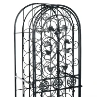 HOMCOM® Weinregal für 45 Flaschen Weinschrank Metall Schwarz(m-7)