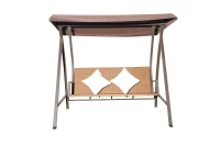 Outsunny Rattan Hollywoodschaukel - Metallgestell mit Kissen, braun, belastbar bis 360kg(m-10)