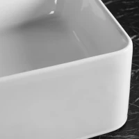 kleankin® Waschbecken Waschschale Waschtisch Aufsatzwaschbecken Keramik 52 x 42 x 15,5 cm(m-8)