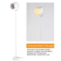 HOMCOM® Stehleuchte Stehlampe E27-Fassung neben Sofa 90° verstellbar Metall Weiß 25,5 x 20 x 155 cm(m-4)