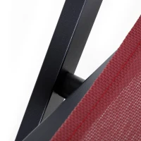 Outsunny® Klappstuhl 2er-Set Klappsessel Klappbarer Gartenstuhl Campingstuhl Alu Weinrot(m-11)