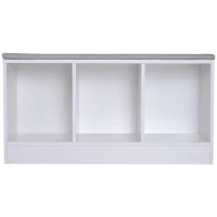 HOMCOM® Schuhbank mit Sitzkissen Schuhschrank Schuhregal Lowboard Garderobe Flur Diele Holz Weiß 89,6 x 35,6 x 47 cm(m-5)