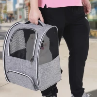 PawHut® Transporttasche Reisetasche Haustierrucksack 3 Eingang mit Festgurte Oxfordstoff 32 x 26 x 42 cm(m-1)