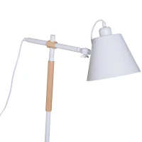 HOMCOM® Stehlampe verstellbar Standleuchte Stehleuchte 40W Metall + Holz weiß 54 x 30 x 155 cm(m-4)