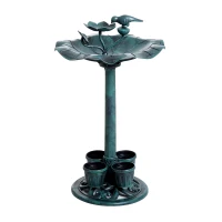 Outsunny® Vogeltränke Wasserschale Kunststoff Antik Grün(m-3)