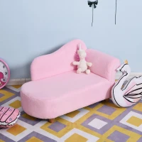 HOMCOM® Kindersofa Mini Kinder Sessel Chaiselongue Rosa(m-1)
