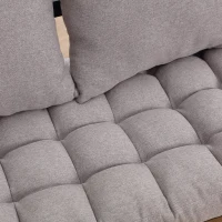 HOMCOM®  Zweisitzer Schlafsofa | Chaiselongue | Metall, Leinen | Hellgrau | 155 x 65 x 57 cm(m-8)