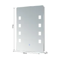 HOMCOM® Lichtspiegel Badspiegel LED Spiegel Wandspiegel 50 x 70 x 4cm(m-2)