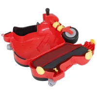 HOMCOM® Kinderkoffer Motorrad Kindergepäck Handgepäck mit Gurt zum Sitzen Rot Räder(m-7)