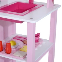 HOMCOM® Kinderküche Spielküche Kinderspielküche mit Zubehör(m-10)