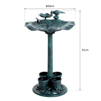 Outsunny® Vogeltränke Wasserschale Kunststoff Antik Grün(m-2)