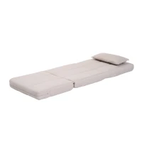 HOMCOM klappbarer Schlafsessel Schlafsofa Gästebett creme(m-5)