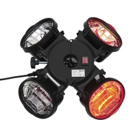 Outsunny Elektrischer Heizstrahler für Sonnenschirme | Infrarotstrahler | Aluminium, Stahl | Schwarz(m-3)