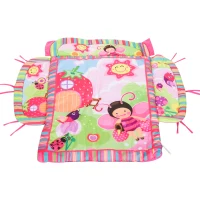 HOMCOM® Kinderteppich Tiere Krabbeldecke mit Spielbogen Bunt Käferform(m-6)