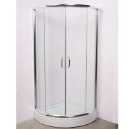 Rund Echtglas Duschabtrennung Dusche Duschkabine Eckeinstieg Schiebetür 80x80 16(m-1)