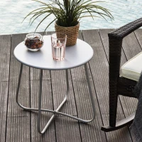 Outsunny® Beistelltisch Couchtisch Wohnzimmertisch Kaffeetisch Metall Grau(m-1)