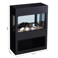 HOMCOM® Standkamin Elektrokamin Fernbedienung 1000W/2000W Schwarz(m-2)