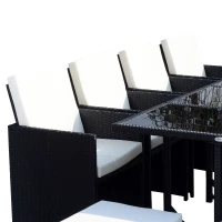 Outsunny® 13 tlg. Gartengarnitur Gartenmöbel Rattan Schwarz(m-7)