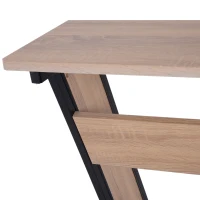 HOMCOM® Computertisch PC-Tisch mit Tastaturauszug Schreibtisch Metall Eiche Schwarz 100 x 60 x 75,5 cm(m-9)