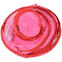 HOMCOM® Kinderspielhaus Spielzelt mit Ballkorb Ballteich Tunnel Pop up Polyester Rosa 123 x 73,5 x 112 cm(m-7)
