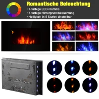 HOMCOM® Elektrokamin LED Wandkamin mit Flammeneffekt Fernbedienung(m-3)