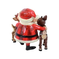 Outsunny Weihnachtsmann Nikolaus Figur Weihnachten Deko Rentier(m-4)
