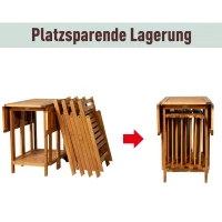 Outsunny® 5 tlg. Sitzgarnitur Gartensitzgruppe Esstischgruppe Gartenmöbel klappbar 1 Tisch + 4 Stühle Akazienholz Teak 100,5 x 82 x 75 cm(m-4)