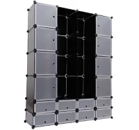 HOMCOM DIY Regalsystem Kleiderschrank Kunststoffregal 180x145x37cm(m-6)